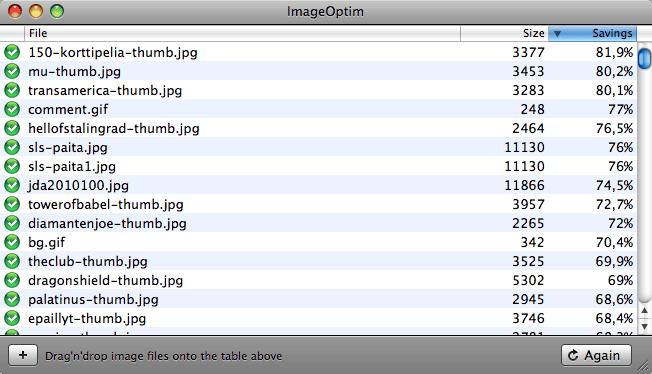 ImageOptim-ohjelman ikkuna